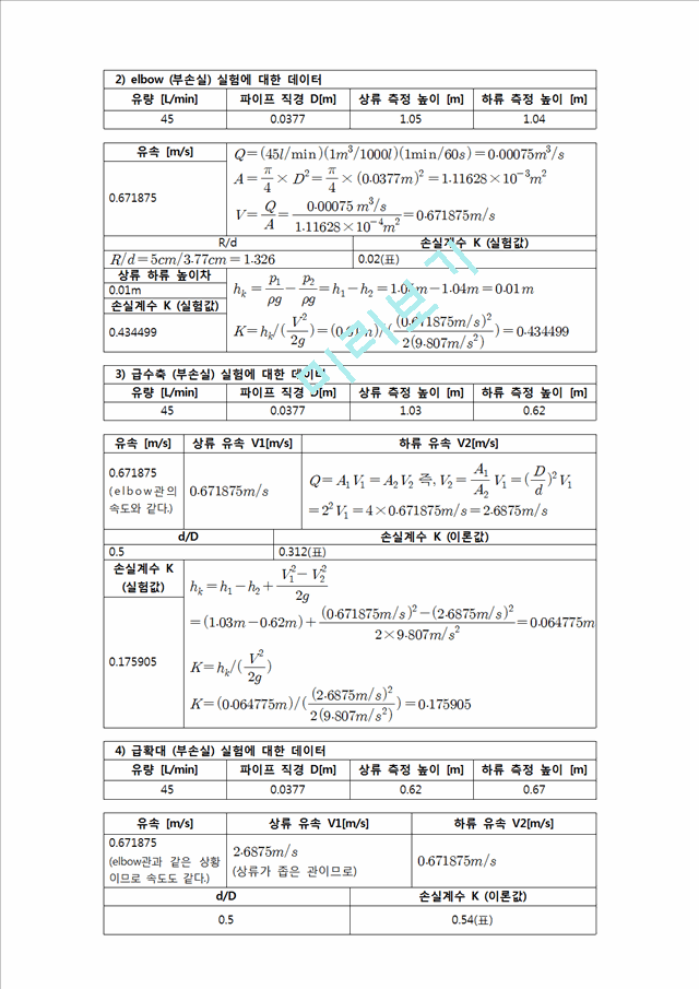 [공학] 유체역학 - 관로마찰 실험(2).hwp